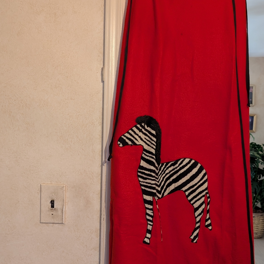 Red Maxi Skirt with Zebra Design